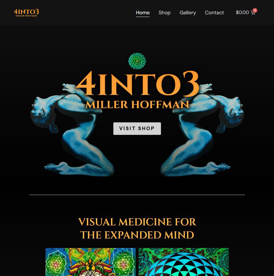 Featured artist website by Web Mammoth